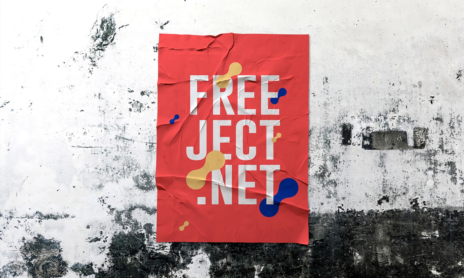 Glued street poster free mockup to showcase your artwork. Free Download Poster Glued Mock Up Template Psd File
